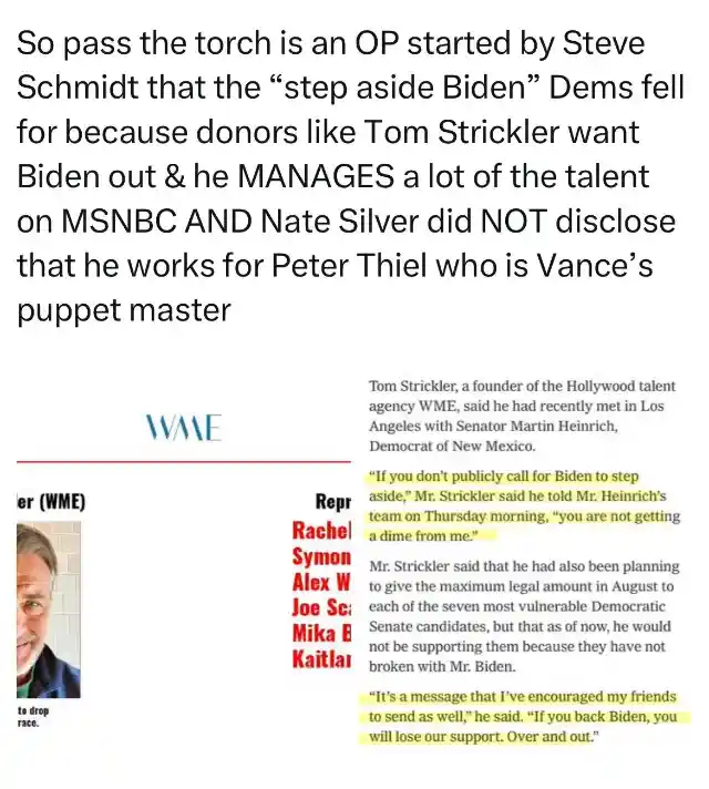 [COMMENTARY] "Pass the Torch" Trend to Oust Biden is a Fabrication Created By a Former Never Trumper