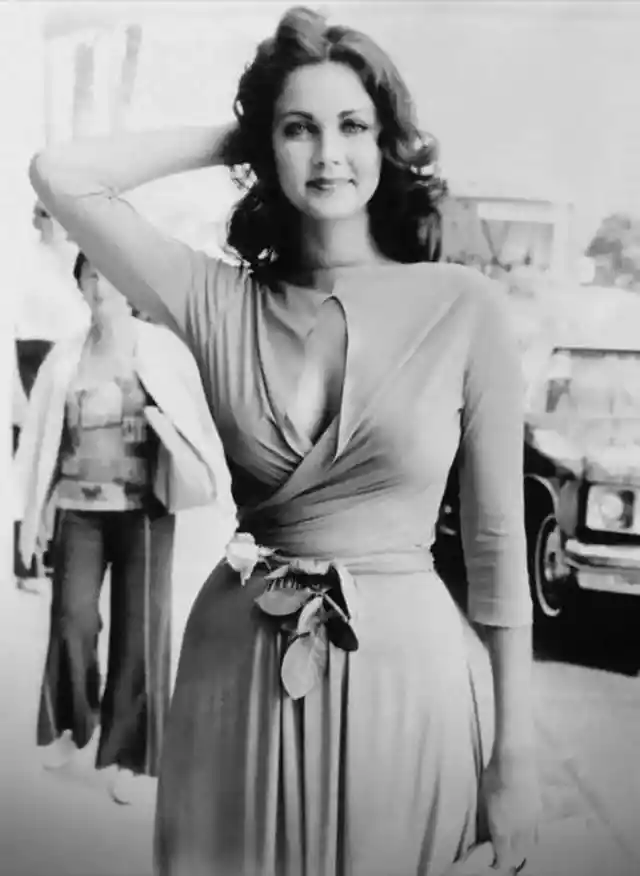Lynda Carter, the original wonder woman, in the seventies.