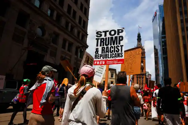 Protestors From Both Sides Clash Outside RNC