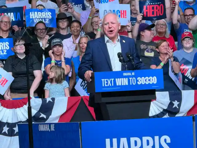 WATCH: Tim Walz Welcomed Back to Nebraska By Huge Home State Crowds