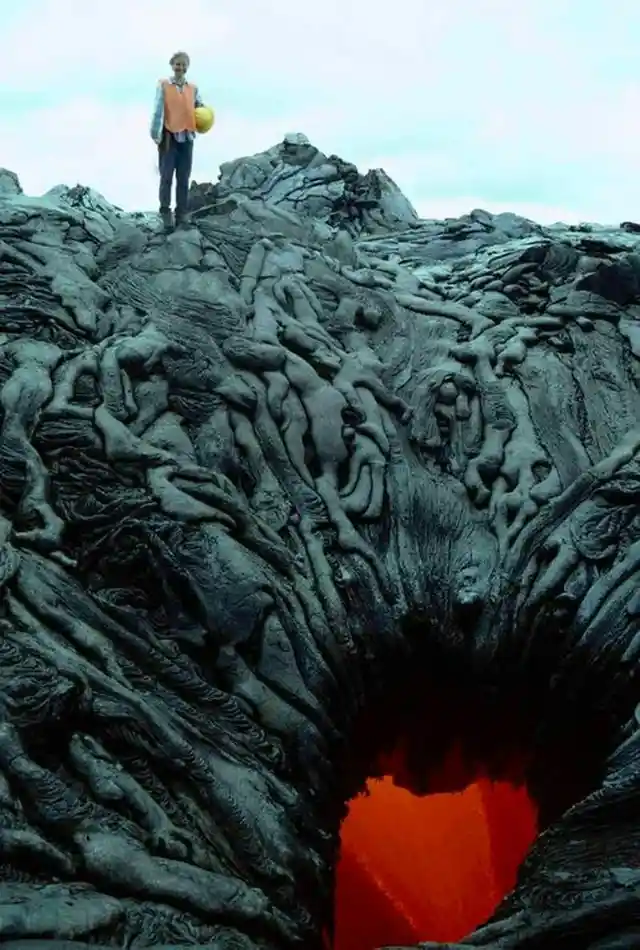 This lava pit looks like it's sucking the souls of the damned into Hell