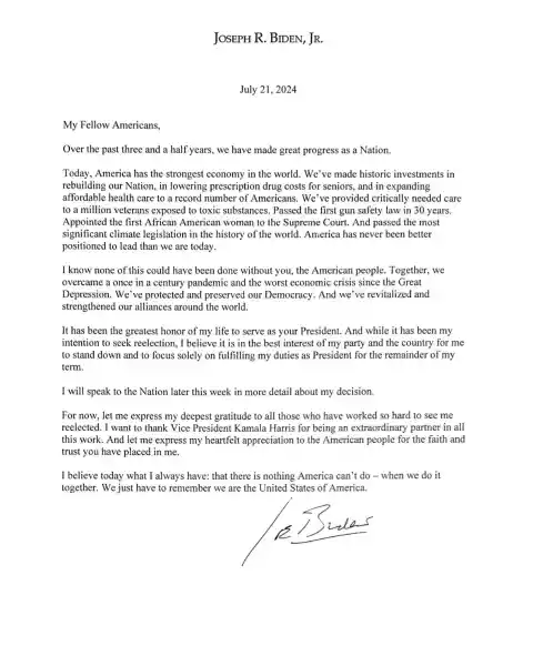 [BREAKING/COMMENTARY] Biden Releases Letter to Nation After Being Forced Out of Campaign