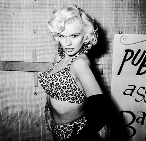 Jayne Mansfield looking her sultry best at the Hollywood Publicists' Ballyhoo Ball, 1956.
