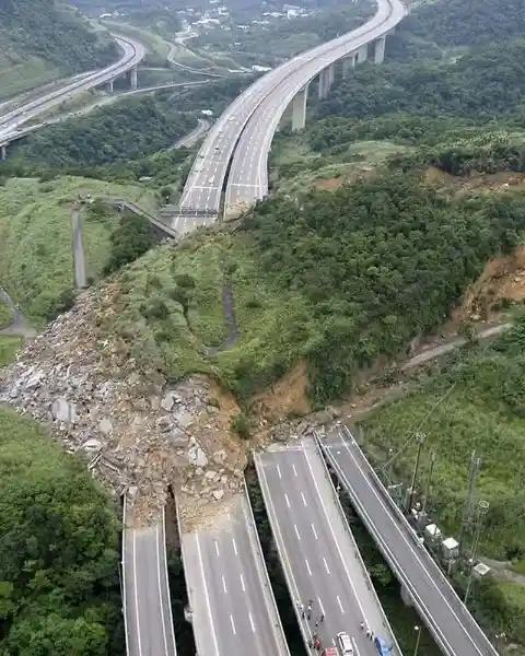 A landslide in Taiwan